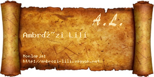 Ambrózi Lili névjegykártya