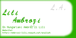 lili ambrozi business card